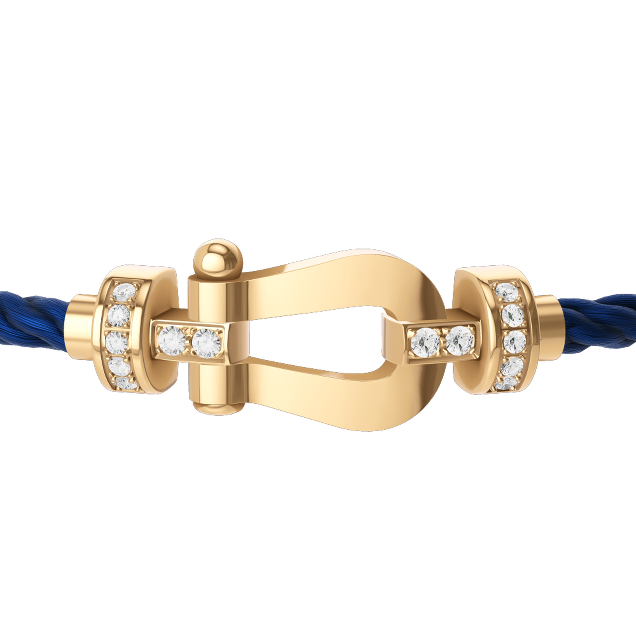 Fred Force 10 Medium Yellow Gold and Diamond Pavé Cable